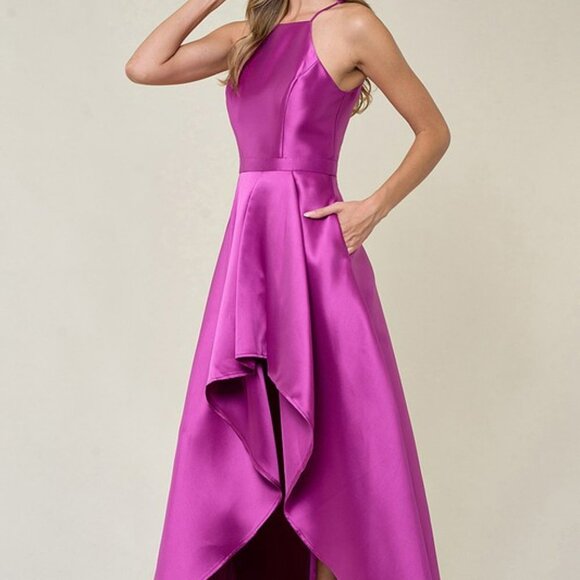 High Low Magenta Dress - Picture 5 of 5